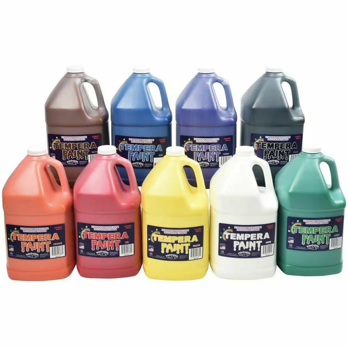 Art |   Washable Tempera Gallon Paint – Set Of 9 Colors