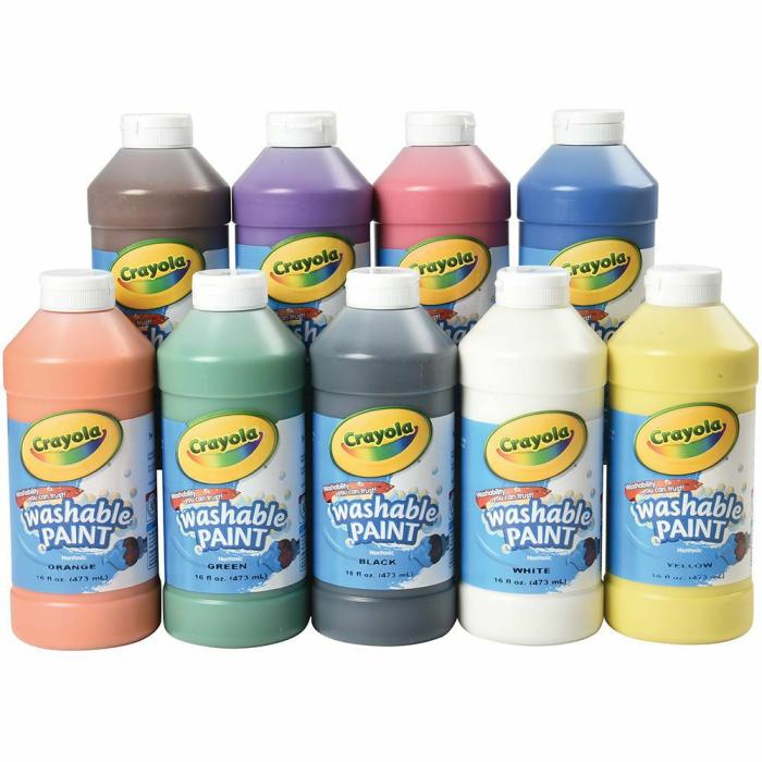 Art |   Washable Tempera Paint – Set Of 9 Pints