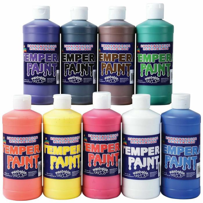 Art |   Washable Tempera Paint – Set Of 9 Pints