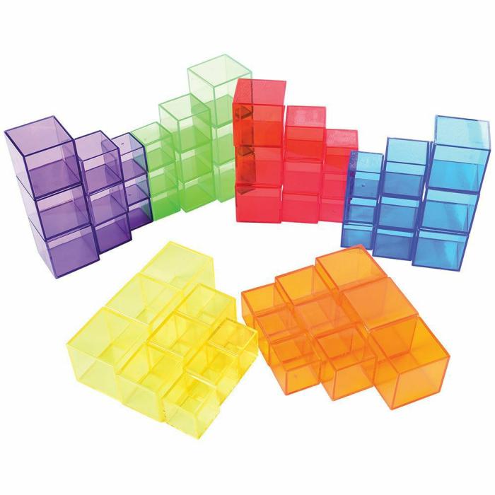 Building And Construction |   Translucent Cube Blocks 54 Pc. Set