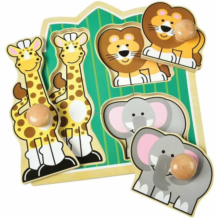 Fine Motor |   Jungle Friends Jumbo Knob Puzzle – 3 Pc