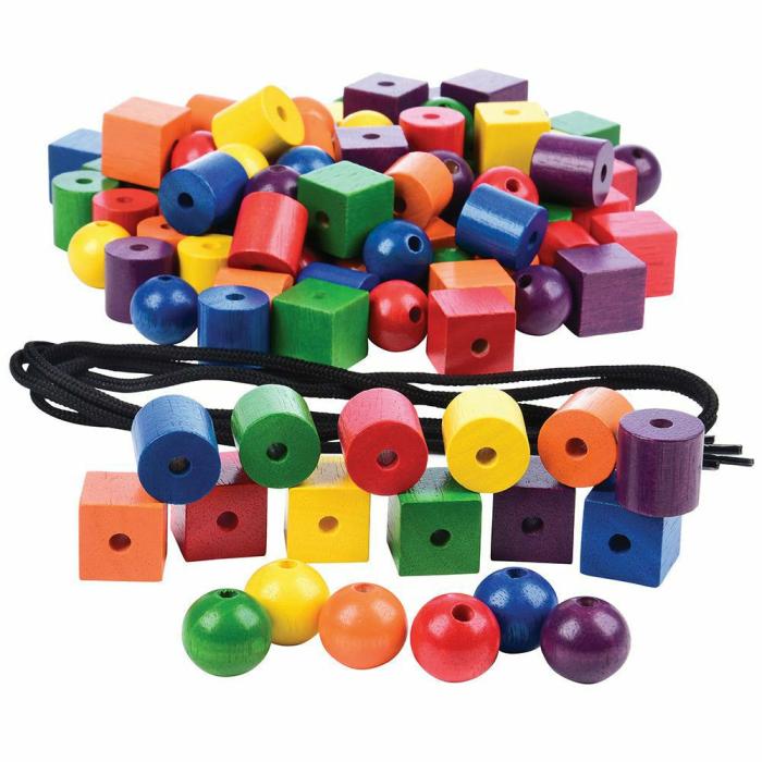 Fine Motor |   Large Wooden Colored Beads