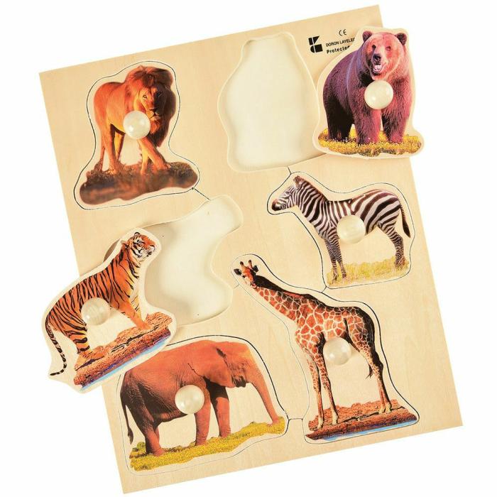 Fine Motor |   Wild Animals Knob Puzzle