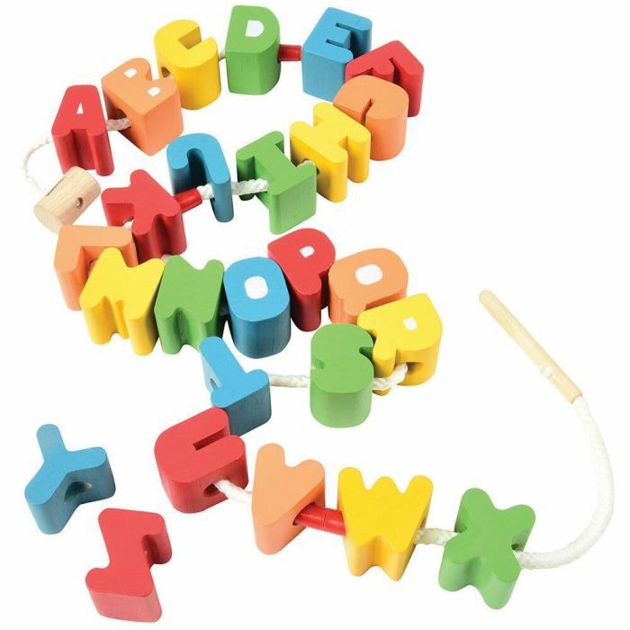 Fine Motor |   Wooden Alphabet Lacing Beads