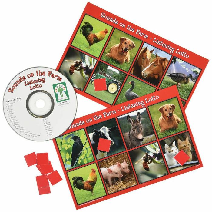 Literacy |   Listening Lotto: Sounds On The Farm Board Game