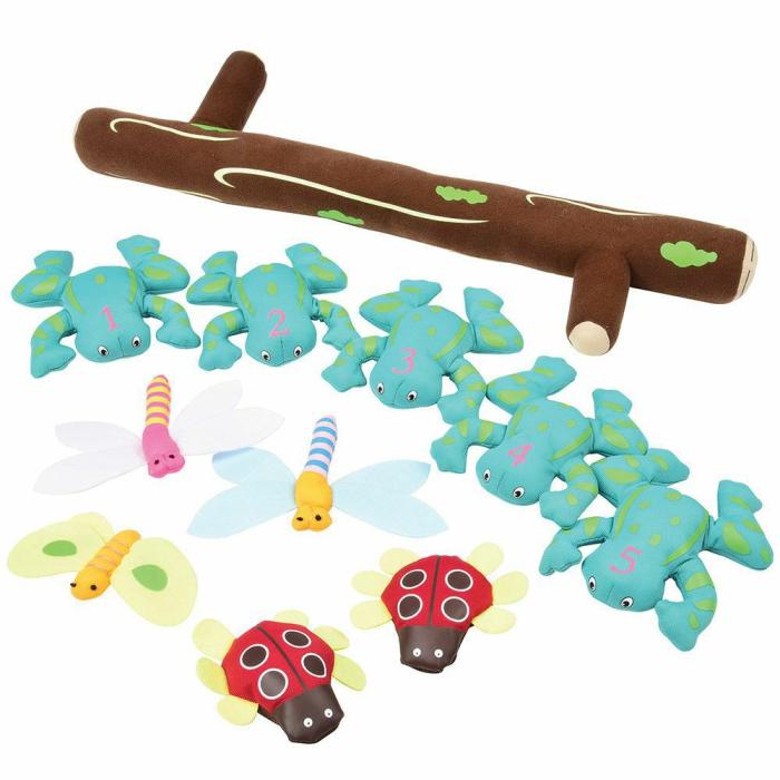 Puppets And Prop Sets |   5 Green & Speckled Frogs Prop Set