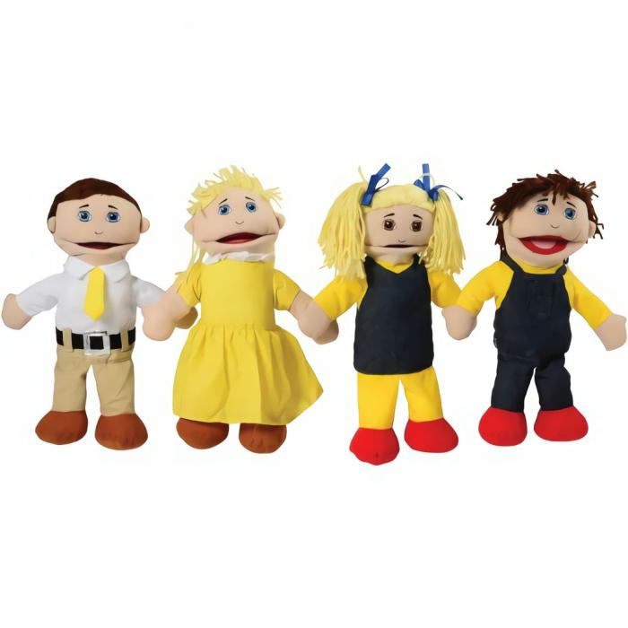 Puppets And Prop Sets |   Full Bodied Open Mouth Puppets – Caucasian Family