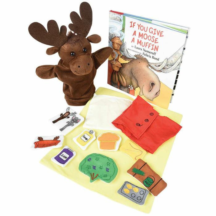 Puppets And Prop Sets |   If You Give A Moose A Muffin Puppet, Props & Book Set*