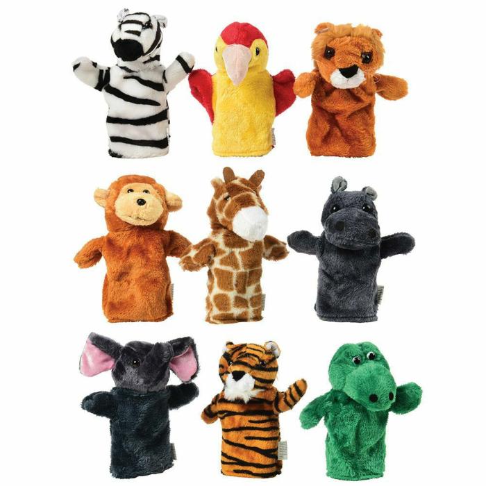 Puppets And Prop Sets |   Wild Animals Plush Puppets