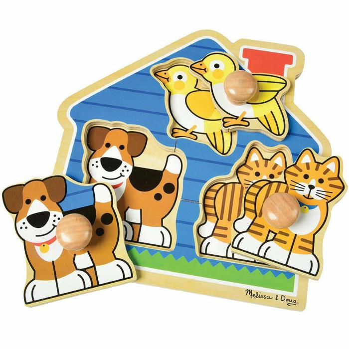 Puzzles |   Beginner House Pets Knobbed Puzzle – 3 Pc