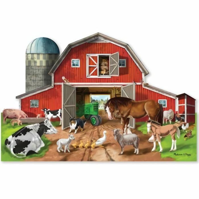 Puzzles |   Busy Barn Shaped Floor Puzzle – 32 Pc