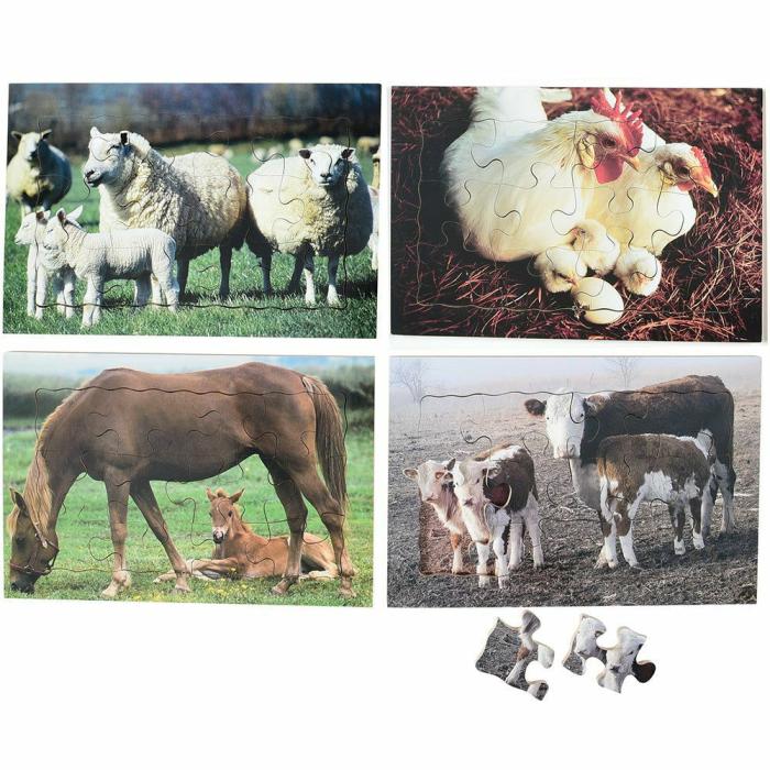 Puzzles |   Real Life Mother & Animal Puzzles – Farm Animals