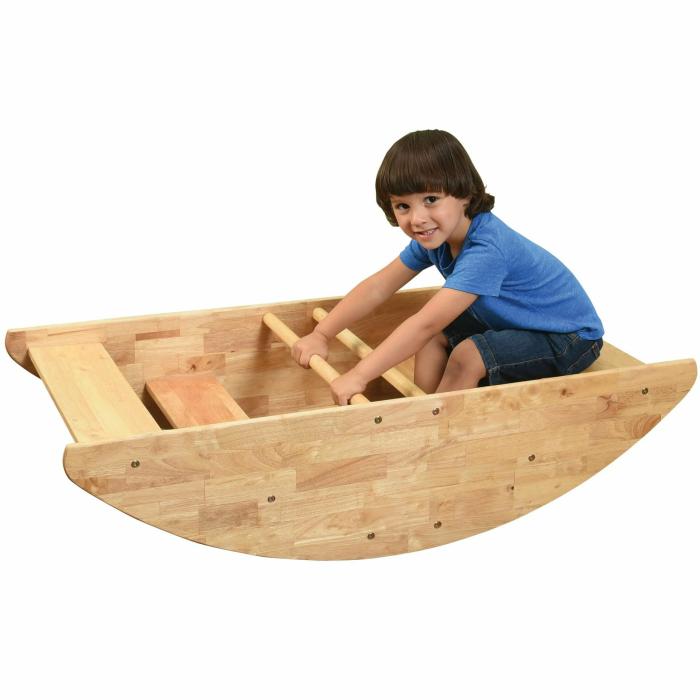 Ride-Ons |   Wooden Rocking Boat Riding Toy