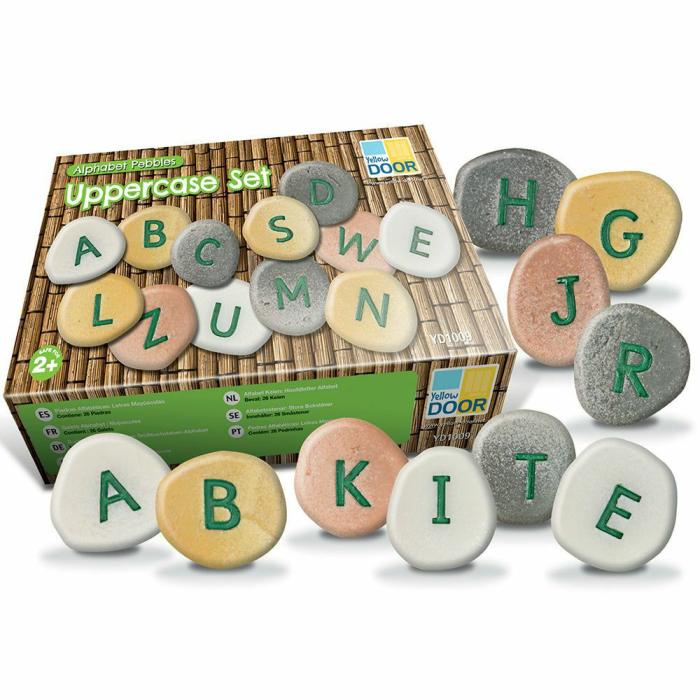 Sensory And Water Accessories |   Tactile Uppercase Alphabet Pebbles