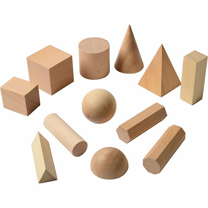 Shapes And Colors |   Geometric Solid Wood Blocks – Set Of 12