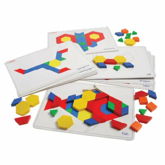 Shapes And Colors |   Wood Pattern Blocks W/Activity Cards