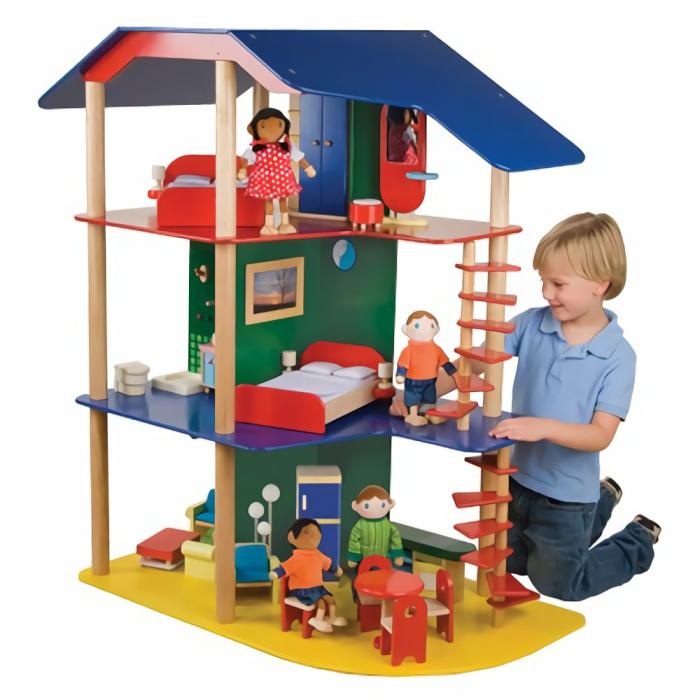 Dollhouses And Play Sets |   Big Beautiful Dollhouse And Furniture & Both Families