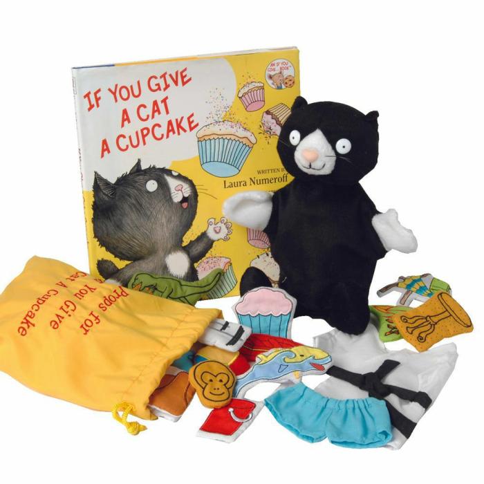 Puppets And Prop Sets |   Puppet And Props And If You Give A Cat A Cupcake Book*